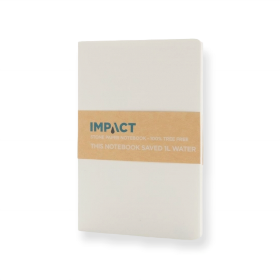 Akmens popieriaus užrašinė IMPACT A5, 60 lapų, linija, minkštas baltos sp. viršelis