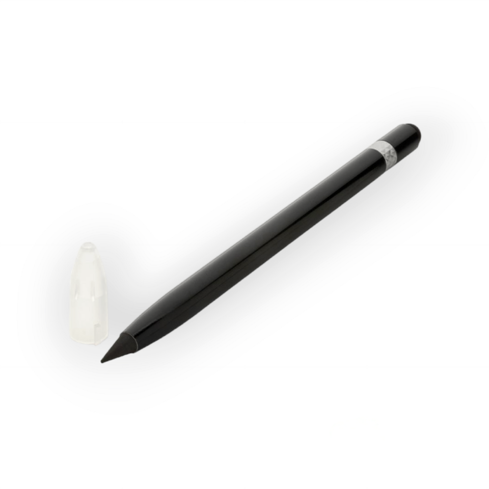 Aliumininis grafitinis pieštukas XD COLLECTION, rašymo ilgis 20 000 metrų, su trintuku, juodas korpusas