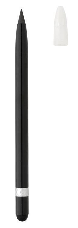 Aliumininis grafitinis pieštukas XD COLLECTION, rašymo ilgis 20 000 metrų, su trintuku, juodas korpusas