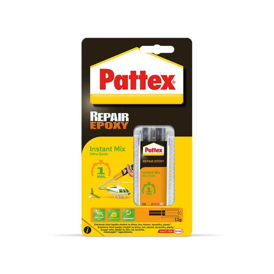 Epoksidiniai klijai Pattex Repair Epoxy Ultra Quick 1 min., 11 ml
