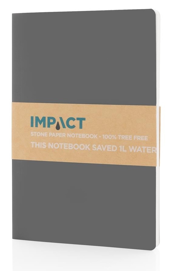 Akmens popieriaus užrašinė IMPACT A5, 60 lapų, linija, minkštas pilkos sp. viršelis
