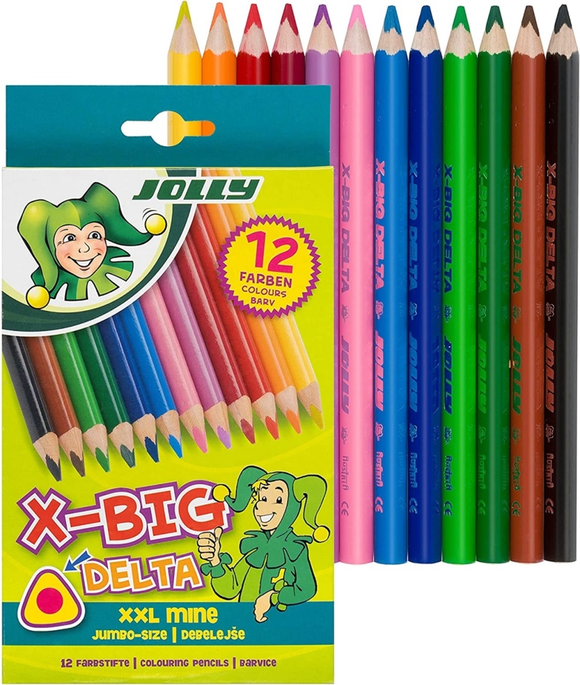 Spalvoti tribriauniai pieštukai X-BIG DELTA, Jolly, 12 sp.