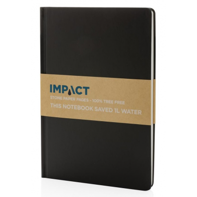 Akmens popieriaus užrašinė IMPACT A5, 64 lapai, linija, kietas juodos sp. viršelis