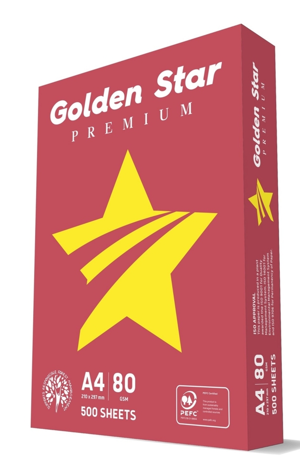 Biuro kopijavimo popierius GOLDEN STAR, A4, 80gsm, 500 lapų