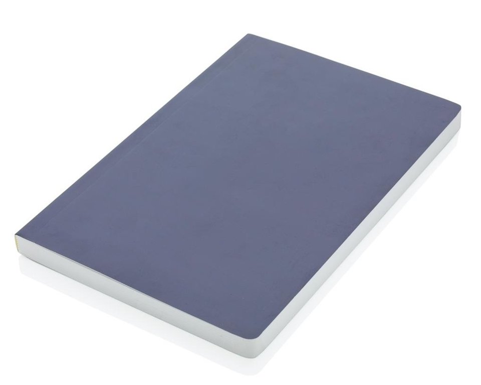 Akmens popieriaus užrašinė IMPACT A5, 60 lapų, linija, minkštas mėlynos sp. viršelis