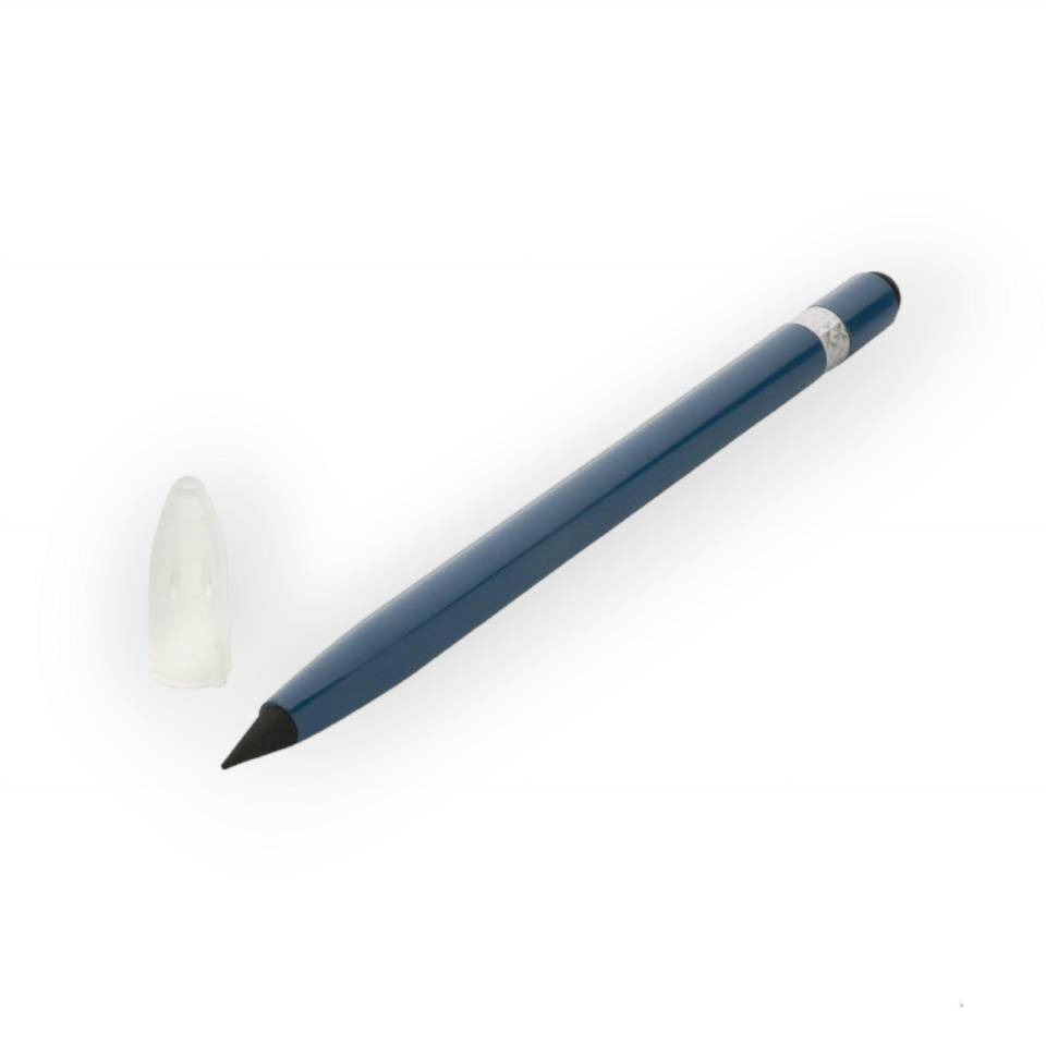 Aliumininis grafitinis pieštukas XD COLLECTION, rašymo ilgis 20 000 metrų, su trintuku, mėlynas korpusas